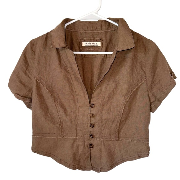 Free People ‘Annabelle’ Cropped Button-Up Shirt – We The Free – Size S - Picture 1 of 10